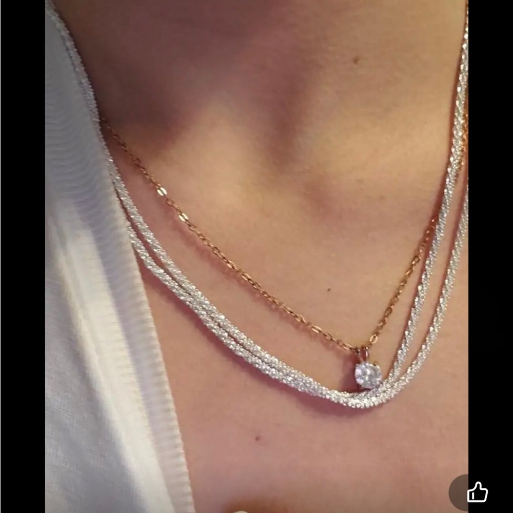 Sparkling Minimalist Silver Plated Chain Necklace Elegant Jewelry Gift 17.7 - Picture 8 of 10